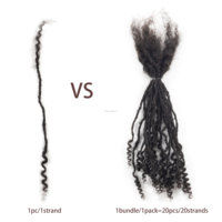 Locs Ricci Fini da 8 Pollici 0,2 cm Naturali #   Estensioni Dreadlocks Bionde Fatte a Mano per Saloni e Vendita all'Ingrosso