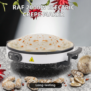 Machine à crêpes électrique portable de 45cm de diamètre, machine à pizzas antiadhésive en acier inoxydable pour le ménage, vente en gros - Product Image 2