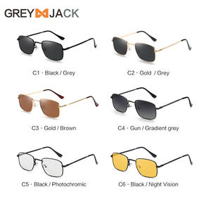 Nuevas Gafas de Sol Unisex de Metal con Protección UV400, Polarizadas, Visión Nocturna, Tipo 3, Lentes TAC, Armazón Pequeño, Color Dorado - Product Image 5