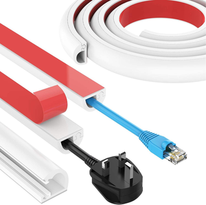 Canaletas de Plástico para Cables de Pared y Suelo, para TV, Hogar y Oficina, con Apertura Lateral, Fácil Acceso, Autoadhesivas, Cubre Cables - Product Image 5