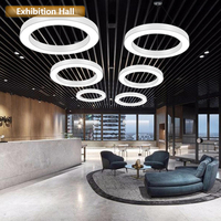 Luminaire suspendu rond linéaire LED, design moderne simple pour intérieur, 120-347V 36W 6000K
