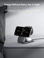 Pengisi Daya Nirkabel Cepat Magnetik 3-in-1 Lipat 25W Bersertifikasi Qi2.2 Terbaru 2026, Cangkang Logam Halus, Kompatibel dengan iPhone