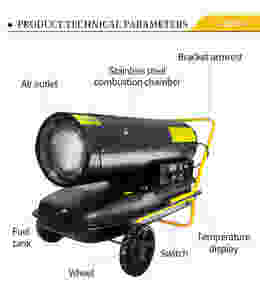 Equipo de calefacción de aire caliente de granja de animales, ventilador <span class=keywords><strong>calentador</strong></span> de aceite diésel <span class=keywords><strong>para</strong></span> calentadores eléctricos de gas, <span class=keywords><strong>calentador</strong></span> de ventilador de aire caliente industrial - Product Image 3