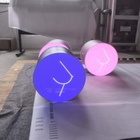 Boîte à lumière LED cylindrique double face de couleur, au design élégant, pour vitrines, expositions commerciales et bâtiments