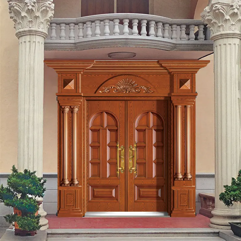 Porta principale d'ingresso di dimensioni Non Standard porta di sicurezza moderna di lusso per Villa porta di sicurezza in acciaio personalizzata in metallo decorativo