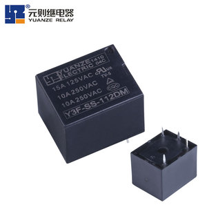 Yuanze Y3F-SS-112DMシュガーキューブリレーT73コイル電圧12VDC 0.36W 7A/10A 250VAC 4ピン1a低電力ミニリレー