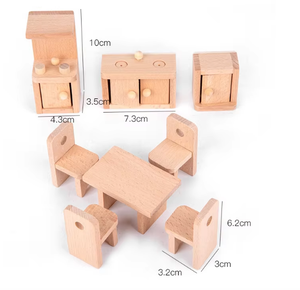 Jouet familial pour enfants, mini <span class=keywords><strong>cuisine</strong></span>, petite maison de poupée en bois, imitation de meubles, ensemble de <span class=keywords><strong>cuisine</strong></span> pour petite fille - Product Image 2