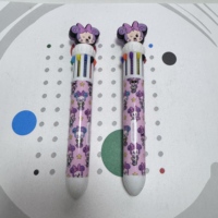 Stylo bille 1,0 mm en gros, 10 couleurs, personnalisé, avec tête en caoutchouc souple, papeterie créative et mignonne pour enfants, idéal pour le dessin