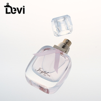 Ligne de production complète Devi, flacons de parfum en verre de 30 ml, estampage à chaud, vaporisateur à pompe, personnalisable, nœud rose, style luxueux, boîte en carton