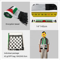 HanDa quantité minimale de commande bas brodé impression numérique drapeau palestinien sardine écharpe pays drapeau palestinien drapeau
