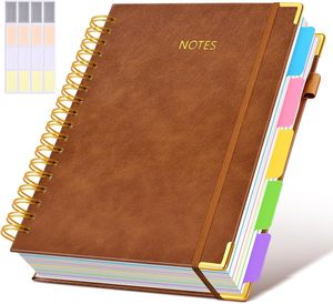 Custom Printed A5 A6 <b>A4</b> No Ink Bleeding Hard Soft Leather Journal Planner PU Spiral Notebook <b>Diary</b> with logo for Students - Product Image 1