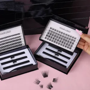 Luxury Double Layered Design DIY Lash Extension With Bond And Seal Faux Mink Eye Lash Cluster Kit