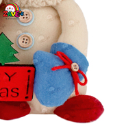 Zaves 11 pouces bonhomme de neige père noël intérieur en peluche décoration de vacances pin flocon de neige signe d'hiver affichage de bureau décorations de noël