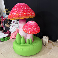 Modèle de ballon gonflable lumineux en forme de champignon de dessin animé, facile à installer, en tissu Oxford, pour la publicité et les fêtes