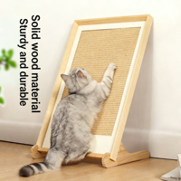 Griffoir mural vertical moderne en forme de L pour chat, grand format, avec sisal sans copeaux et tapis d'escalade intégré décoratif
