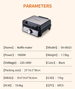 Para Sokany Belgian 08025 Mini Antistick Waffle Maker Máquina de sándwich eléctrica para el hogar para automóviles - Product Image 5