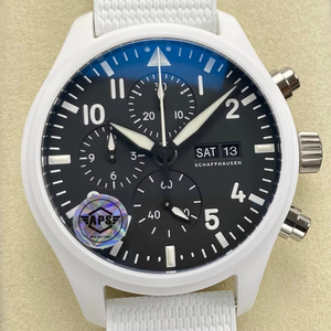 Montre mécanique de luxe de qualité supérieure 41,9 mm APS Factory Cal. Montre en céramique blanche multifonctionnelle Chrono 69385 Movement - Product Image 1