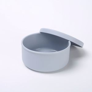 Pure Silicone Minimalist Style Two-<b>piece</b> Stackable Lunch Box <b>Set</b> with Baby Food Bowl and Fresh-Keeping Lid - Product Image 3