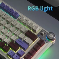 Claviers mécaniques de jeu sans fil Aula AU75 Tri-mode 2.4G/BT/Filaire Interchangeables à chaud avec rétroéclairage RVB Bouton multimédia Claviers 75 touches