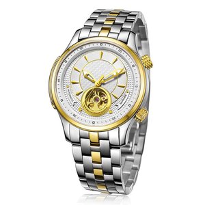 Nouvelle <span class=keywords><strong>Montre</strong></span> Mécanique Automatique pour Hommes, Style Affaires, Cadran Creux, Petites Aiguilles, Bracelet en Acier, Étanche - Product Image 2