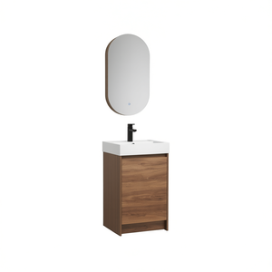 Meuble-lavabo autoportant 23 pouces avec vasque simple, portes à fermeture douce, design moderne pour petites salles de bain - Product Image 1