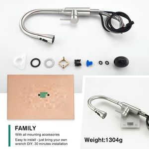 Faucet Factory Direct Sales Modern Touch Control Pull Kitchen Faucet Ceramic Lead-free CUPC Certified Stainless Steel Deck - Product Image 4