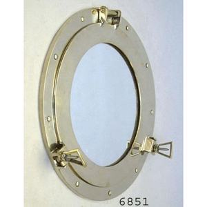 Ojo de buey de latón dorado náutico de 14 ", acabado en pulido de barco con espejo de forma redonda y nuevo diseño de moldeado - Product Image 4