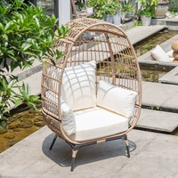 Chaise ronde de balançoire de meubles de jardin tissés en rotin simple de canapé en forme d'oeuf de loisirs de jardin extérieur
