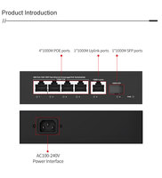 Hengxin fungsi VLAN 6 port penuh Gigabit POE saklar CCTV tidak dikelola Ethernet Switch 65W Power untuk Tplink IP kamera