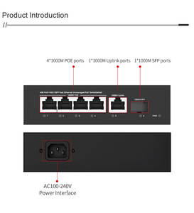 Switch POE Gigabit Completo de 6 Puertos con Función VLAN Hengxin, Switch Ethernet No Administrado de 65W para Cámaras IP <span class=keywords><strong>Tplink</strong></span> - Product Image 2