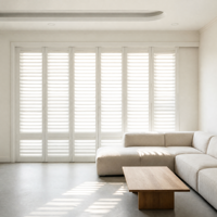 Porte à persiennes pliante moderne en bois massif, taille personnalisable, volet en bois à double battant, persiennes réglables, écologique, pour maison et villa