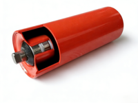 Rouleau porte-charge en acier de 108 mm avec roulement 6305, rouleau de convoyeur à bande robuste à paroi de 3 mm pour l'exploitation minière