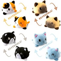 Peluche réversible personnalisée, orange arc-en-ciel, kawaii, jouet sensoriel anti-stress, peluche à retourner