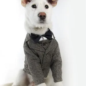 Smoking classique en polyester pour bouledogues français <span class=keywords><strong>et</strong></span> chats nouveau costume de chien d'hiver <span class=keywords><strong>et</strong></span> de printemps à motif solide - Product Image 5