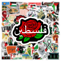 50 autocollants drapeau Palestine libre pour cahier, skateboard, tasse personnalisée, décoration imperméable, autocollant graffiti