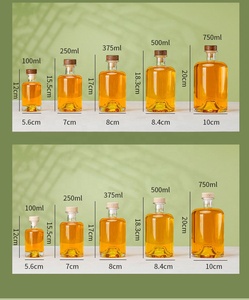 Botella de cristal vacía con forma personalizada para licor de montaña, botella de vidrio de 100ml, 200ml, 375ml, 500ml y 750ml - Product Image 5