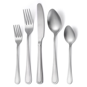 Vajilla de acero inoxidable mate moderna de <span class=keywords><strong>Amazon</strong></span> al por mayor, cuchillo para carne occidental desechable, tenedor, cuchara para el hogar, <span class=keywords><strong>postre</strong></span> creativo - Product Image 6