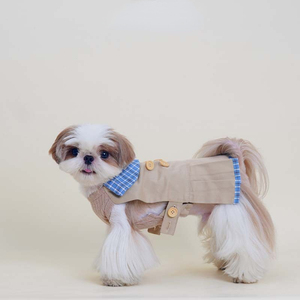 Robe sans manches classique en coton respirant avec col pour chien, manteau chaud et confortable pour petits chiens et chats - Product Image 3