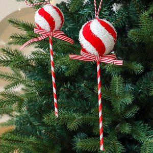 LINGKAI Red White Striped Foam <b>Candy</b> <b>Cane</b> <b>Christmas</b> Ornaments Lollipop Hanging Pendants for Xmas Tree Decor - Product Image 3