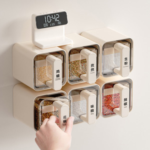 Wall Mounted Kitchen Seasoning <b>Jars</b> With Lids Layer Type M Size For Solid Condiments Storage - Product Image 2