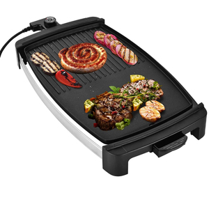 Grill BBQ 1200W Carré Électrique <span class=keywords><strong>Raclette</strong></span> Grill <span class=keywords><strong>Rond</strong></span> <span class=keywords><strong>pour</strong></span> 6/8 Personnes avec Plaque en Fonte/ Pierre - Product Image 5