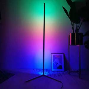 Lampade da Terra Nordiche Verticali Design Moderno Vintage <span class=keywords><strong>Luce</strong></span> Halo RGB da Terra Lampada da Soggiorno a LED Intelligente con Treppiede - Product Image 1