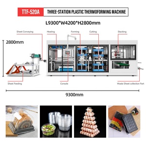 Macchina Termoformatrice Completamente Automatica per Contenitori in Plastica PET/PS/PP per Caramelle, Alimenti e Sushi con Motore Servo e Controllo Touch Screen - Product Image 3