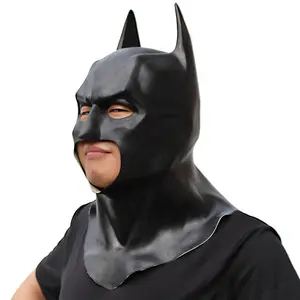 The Dark Knight Adult Bat Full Overhead Latex Mask Cosplay Halloween Superhero Costume accessorio casco nero copricapo puntelli