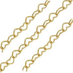 GP heart bulk Gold Fill permanent jewelry Chains jewellery findings heart chain 14k Gold filled Bulk Chain wholesale