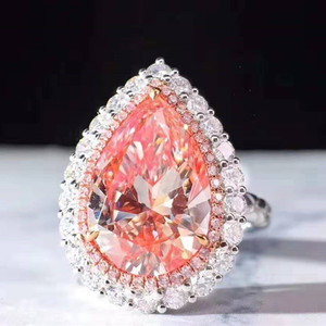 Donne grande diamante della pietra preziosa dei monili a duplice uso 18k oro 4.357ct AGL naturale VS fantasia luce rosa anello di diamanti collana del pendente