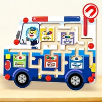 Jouet de labyrinthe magnétique, plateau de labyrinthe en bois camion de pompiers pour enfants, jeu éducatif précoce