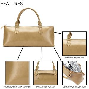 Isolierte Weintasche aus PU-Leder, Clutch-Handtasche, Wein-Tragetasche für Damen, Kühltasche, Weintragetaschen für Weinflaschen - Product Image 4