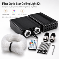 25W Dual-Head Glasfaser-Sternenhimmel-Beleuchtungsset RGBW APP RF-Fernbedienung mit Meteorröhren