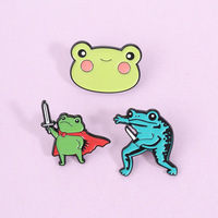 Épinglette en alliage de zinc plaqué nickel noir, motif grenouille blessée, pour cadeaux de remise de diplôme, sacs, vestes et sweats à capuche